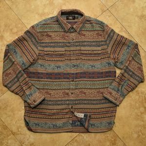 RRL - Ralph Lauren RRL Fair Isle Hunting Jacquard Workshirt Men's XL